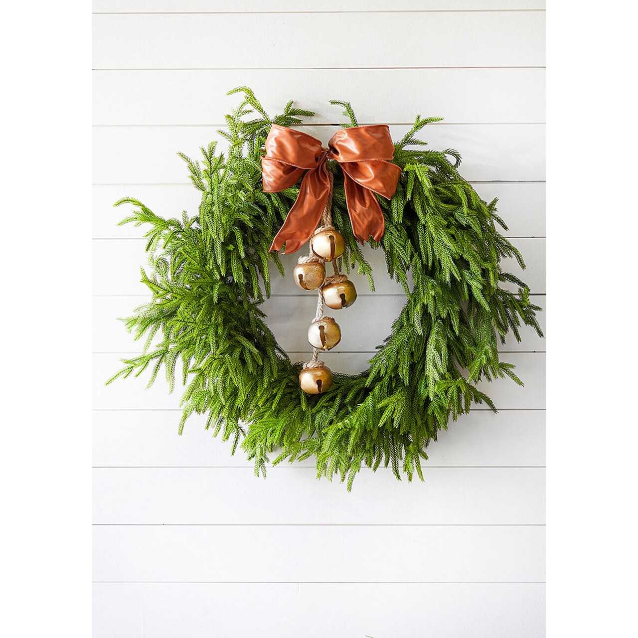30" Just Cut Real Touch Norfolk Pine Wreath Lifelike Evergreen Holiday Decoration